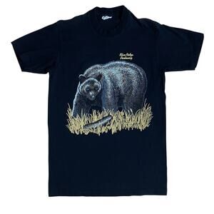 Vintage Bear Blue Ridge Parkway Shirt Black Large Virginia Carolina 80s 90s